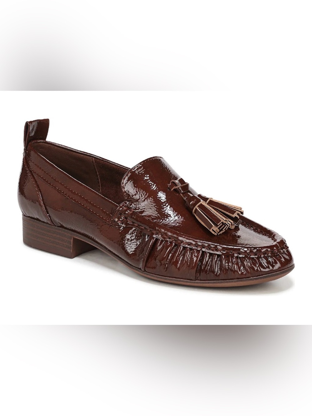 Circus NY Sam Edelman Women's Hudson Tassel Loafer brown patent finish tassel